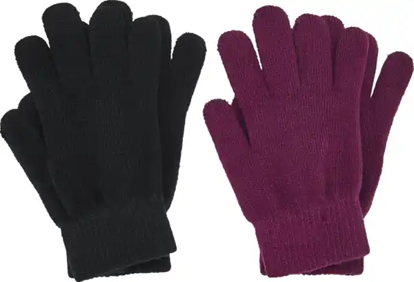 Bild 2 von under2wear kids 2er Pack Strick Handschuhe onesize beere/schwarz