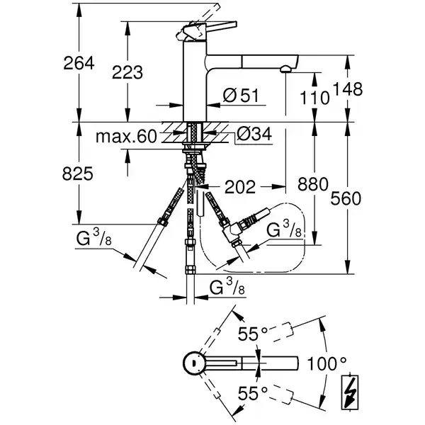 Bild 2 von GROHE Einhand-Spültischbatterie »Concetto«, chromfarben, Anschluss: Flex-Schläuche