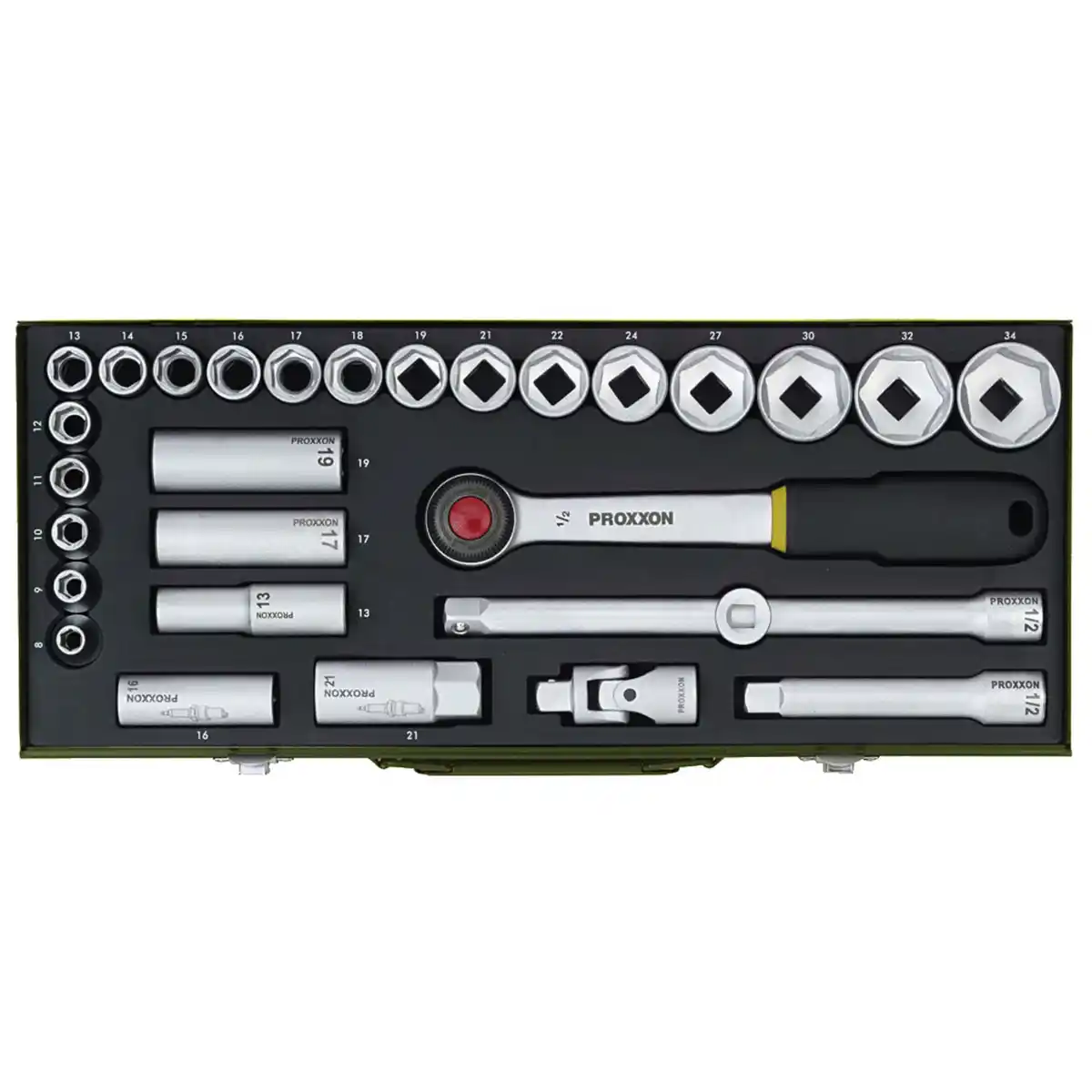 Bild 2 von PROXXON Steckschlüsselsatz »Industrial«, Stahl/TPR, 29-teilig, Schlüsselgröße: 8 bis 34 mm