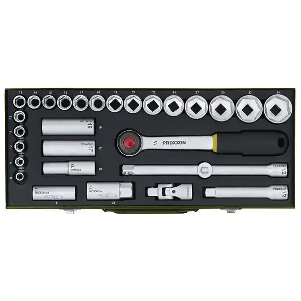 Bild 2 von PROXXON Steckschlüsselsatz »Industrial«, Stahl/TPR, 29-teilig, Schlüsselgröße: 8 bis 34 mm