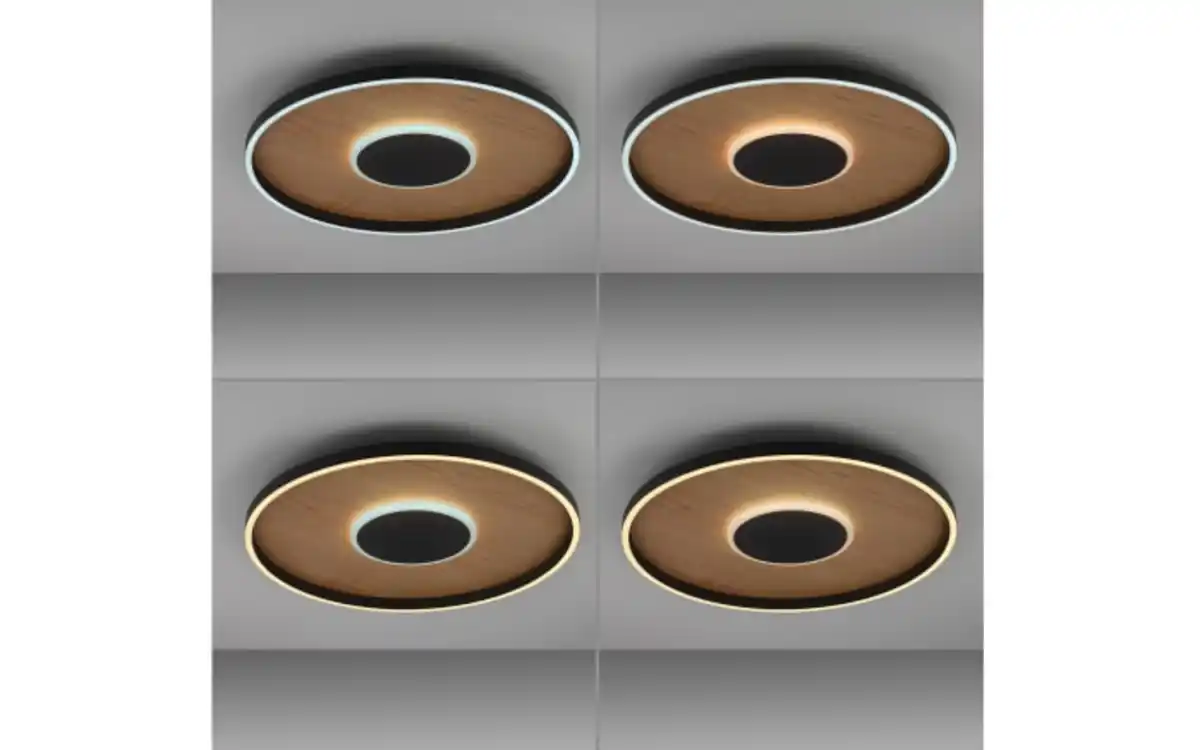 Bild 3 von LED-Deckenleuchte Mondo Famera, holz/schwarz, inkl. CCT und Fernbedienung