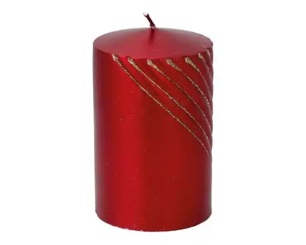 Bild 1 von Stumpenkerze novooo rot Glitter