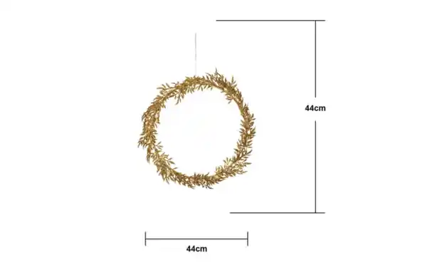 Bild 2 von Kranz mit Beleuchtung Holiday, goldfarbig, 44 cm