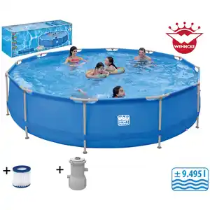 HAPPY PEOPLE Rundpool, blau, ØxH: 420 x 84 cm