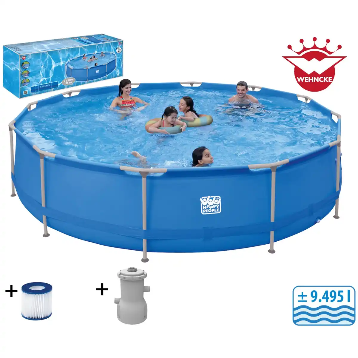 Bild 1 von HAPPY PEOPLE Rundpool, blau, ØxH: 420 x 84 cm