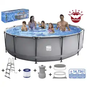 HAPPY PEOPLE Rundpool, grau, ØxH: 457 x 106 cm