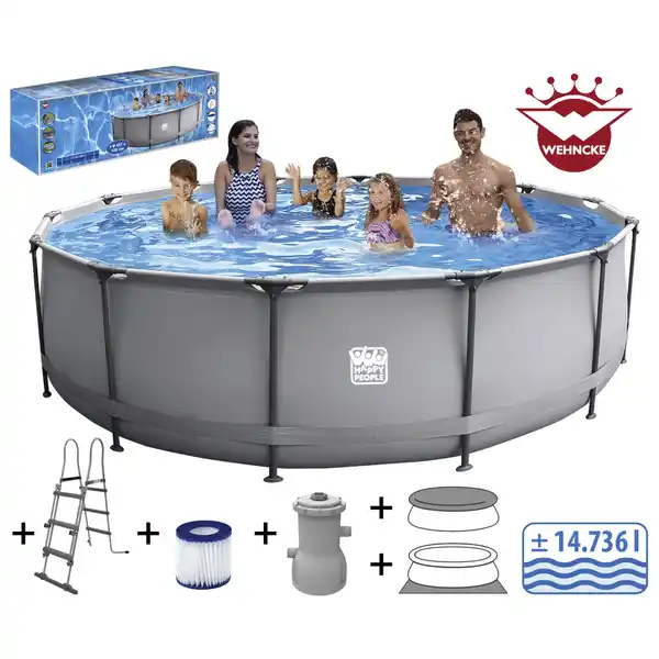 Bild 1 von HAPPY PEOPLE Rundpool, grau, ØxH: 457 x 106 cm