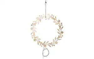 Metall Kranz mit Beleuchtung Holiday, goldfarbig, 28 cm
