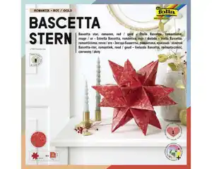 Bascetta-Stern rot/gold folia, 20x20cm, 32Blatt
