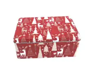 Keksdose eckig 20cm, rot