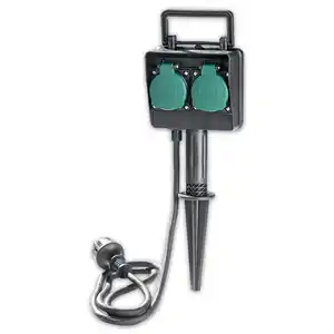 Powertec Electric 2-fach Gartensteckdose mit Erdspieß