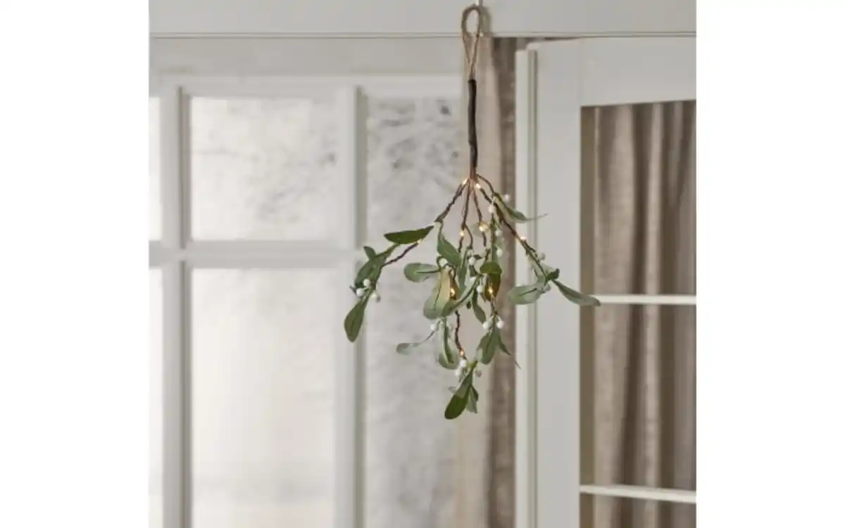 Bild 2 von Mistelzweig mit Beleuchtung, hellgrün, 35 cm