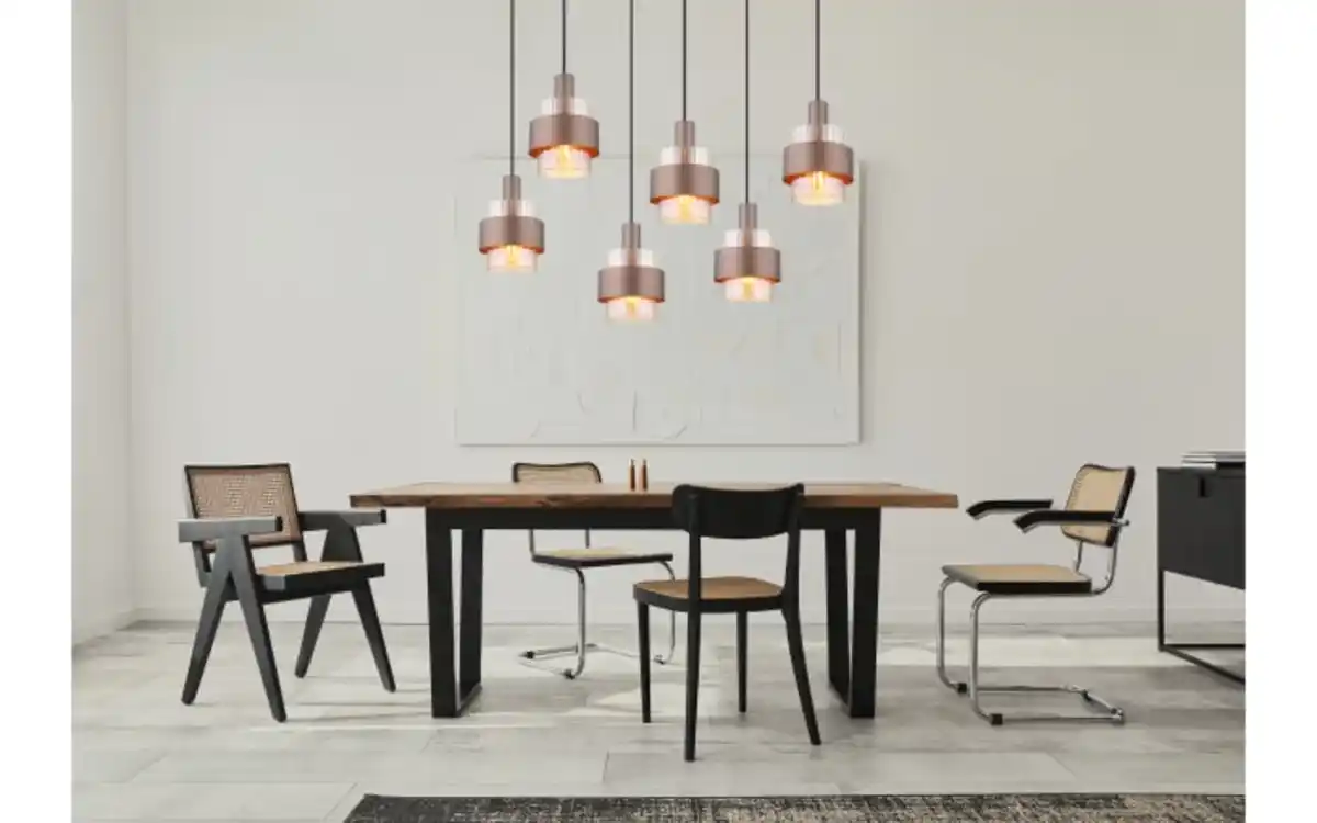 Bild 4 von Pendelleuchte Milley, schwarz/bronze, 6-flammig