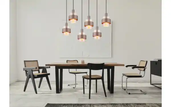 Bild 4 von Pendelleuchte Milley, schwarz/bronze, 6-flammig