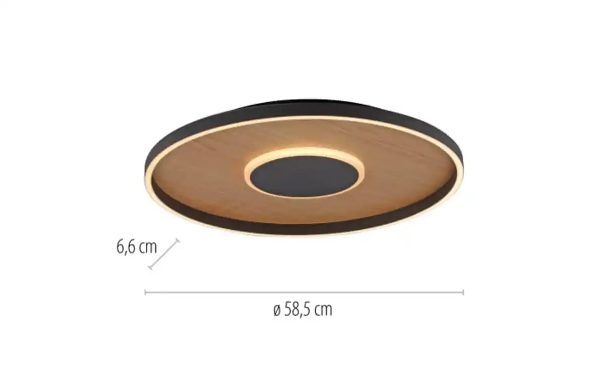 Bild 2 von LED-Deckenleuchte Mondo Famera, holz/schwarz, inkl. CCT und Fernbedienung