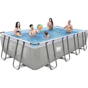 HAPPY PEOPLE Stahlrahmen-Pool grau, BxLxH: 274 x 549 x 122 cm