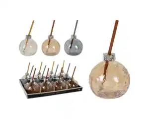 Trinkglas Kugel 11x12cm 3f. sort.