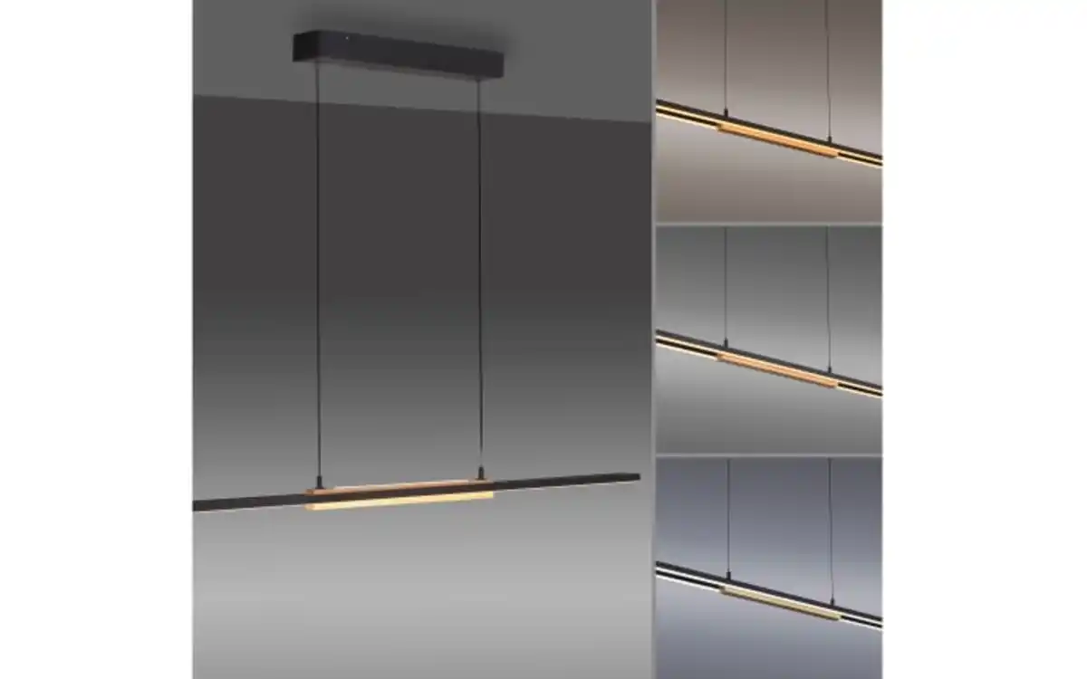 Bild 4 von LED-Pendelleuchte Mondo Famera, holz/schwarz, inkl. CCT und Fernbedienung