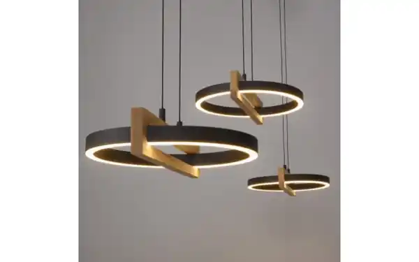 Bild 4 von LED-Pendelleuchte Mondo Famera, holz/schwarz, 3-flammig, inkl. CCT und Fernbedienung