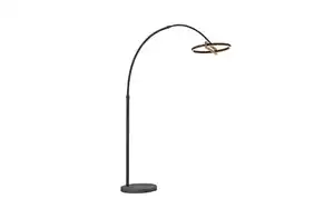 LED-Standleuchte Mondo Famera, holz/schwarz, inkl. CCT und Fernbedienung