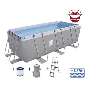 Rechteckpool, grau, BxHxL: 400 x 122 x 207 cm