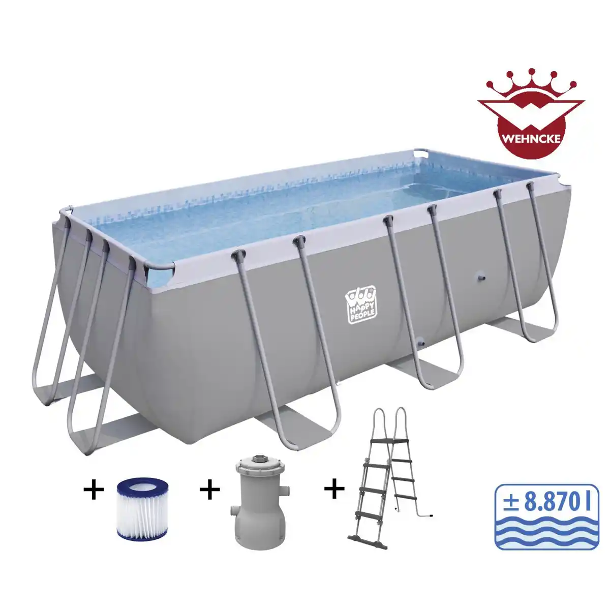 Bild 1 von Rechteckpool, grau, BxHxL: 400 x 122 x 207 cm