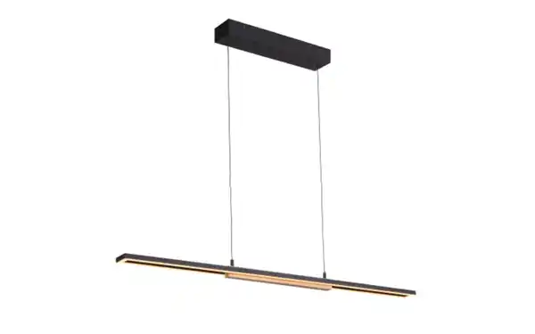 Bild 1 von LED-Pendelleuchte Mondo Famera, holz/schwarz, inkl. CCT und Fernbedienung