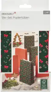 DEKOWELT 12er Set LFGB Tüten Xmas