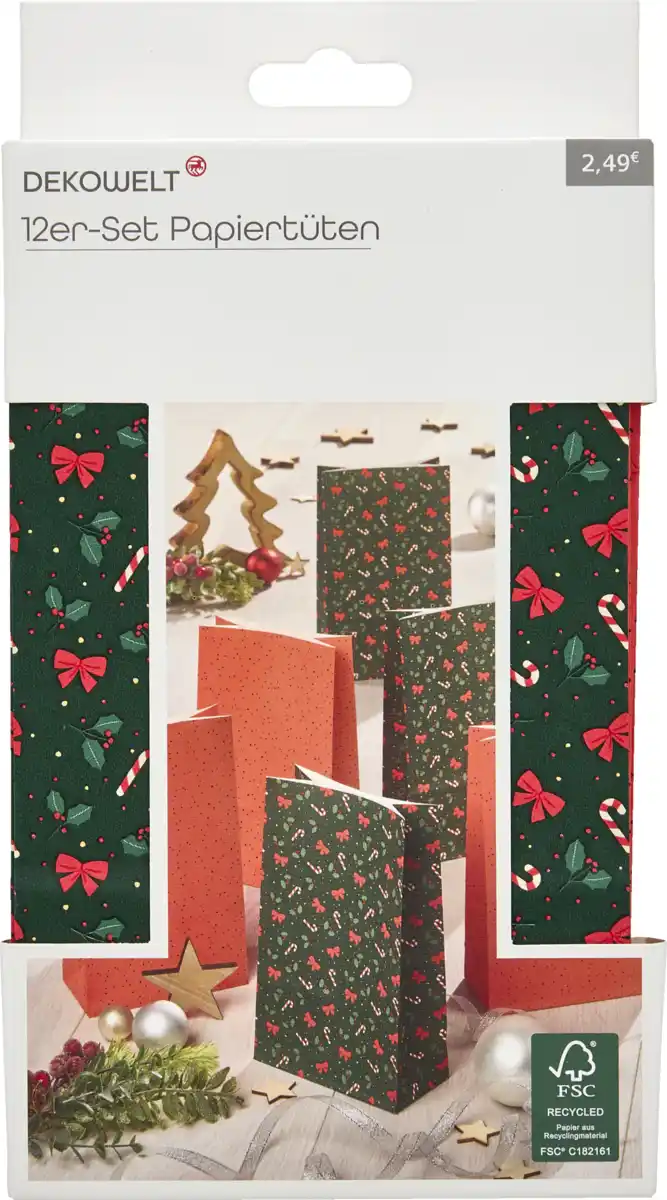 Bild 1 von DEKOWELT 12er Set LFGB Tüten Xmas