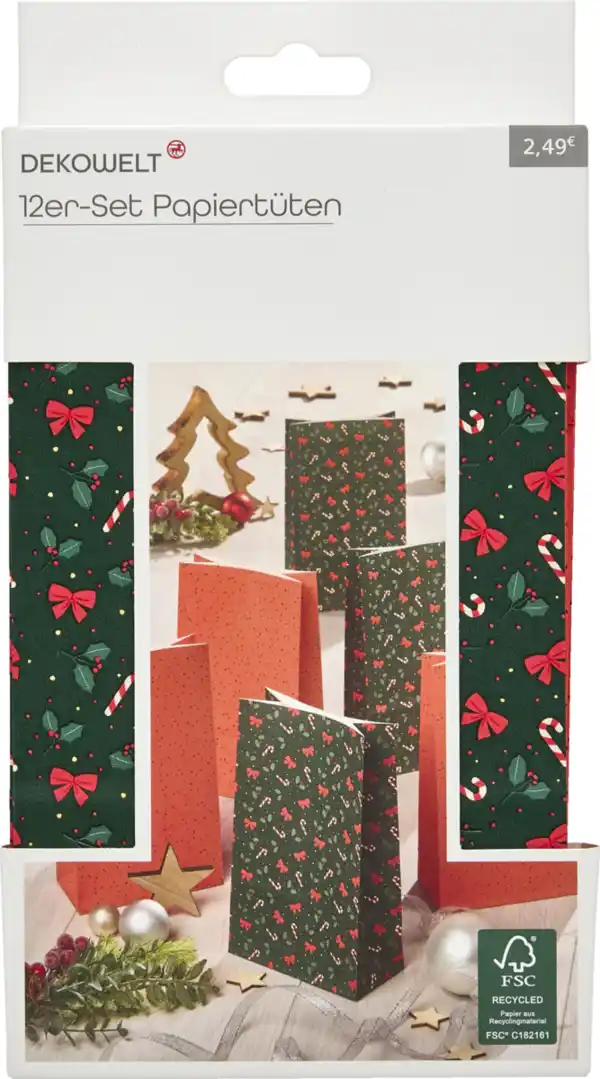 Bild 1 von DEKOWELT 12er Set LFGB Tüten Xmas