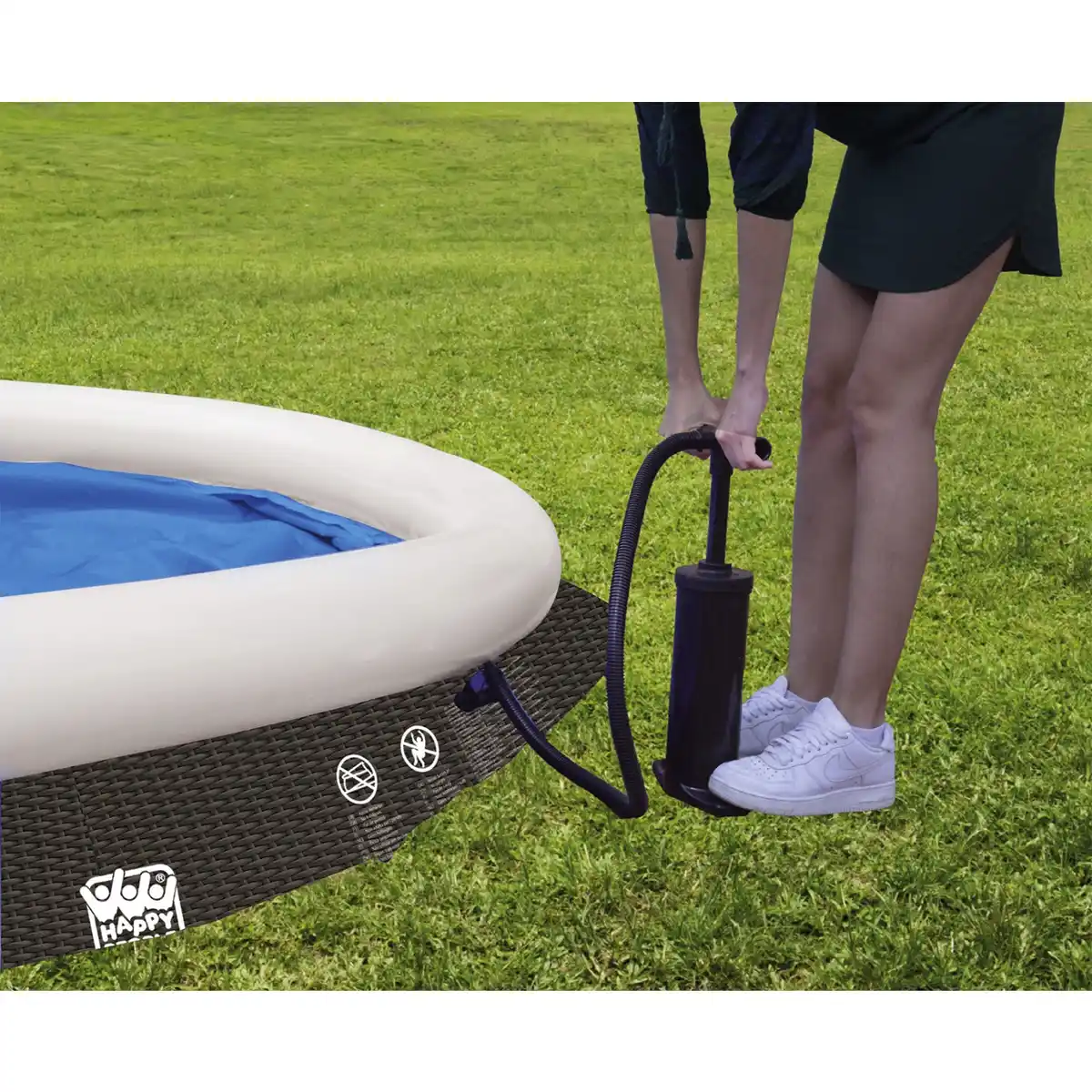 Bild 2 von Rundpool, rattanfarben, ØxH: 450 x 106 cm