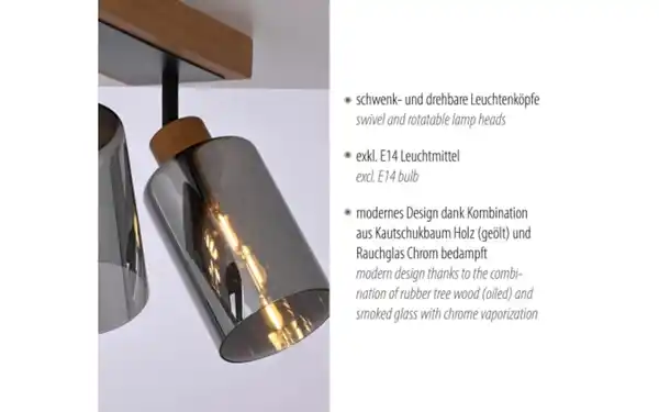 Bild 3 von Deckenleuchte Monika, holz, 2-flammig