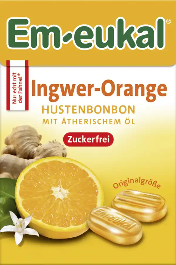 Bild 1 von Em-eukal Minis Hustenbonbons Ingwer-Orange, 50 g