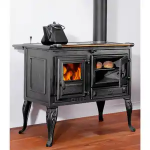 GLOBEFIRE Holzherd »Titan«, schwarz, Gusseisen, 7 kW, Dauerbrand geeignet