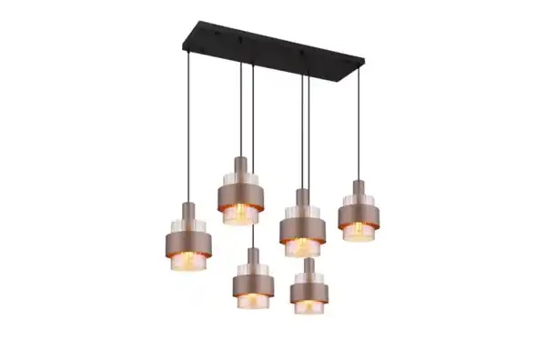 Bild 2 von Pendelleuchte Milley, schwarz/bronze, 6-flammig