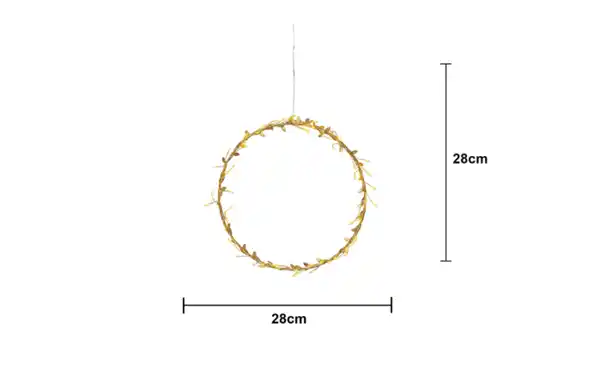 Bild 2 von Kranz mit Beleuchtung Holiday, goldfarbig, 28 cm
