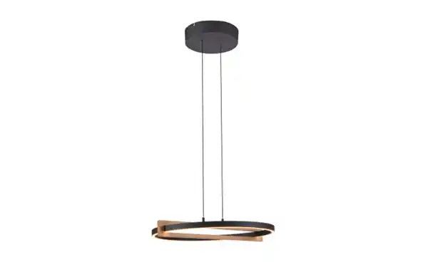 Bild 1 von LED-Pendelleuchte Mondo Famera, holz/schwarz, 1-flammig, inkl. CCT und Fernbedienung