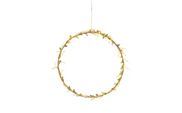 Bild 1 von Kranz mit Beleuchtung Holiday, goldfarbig, 28 cm