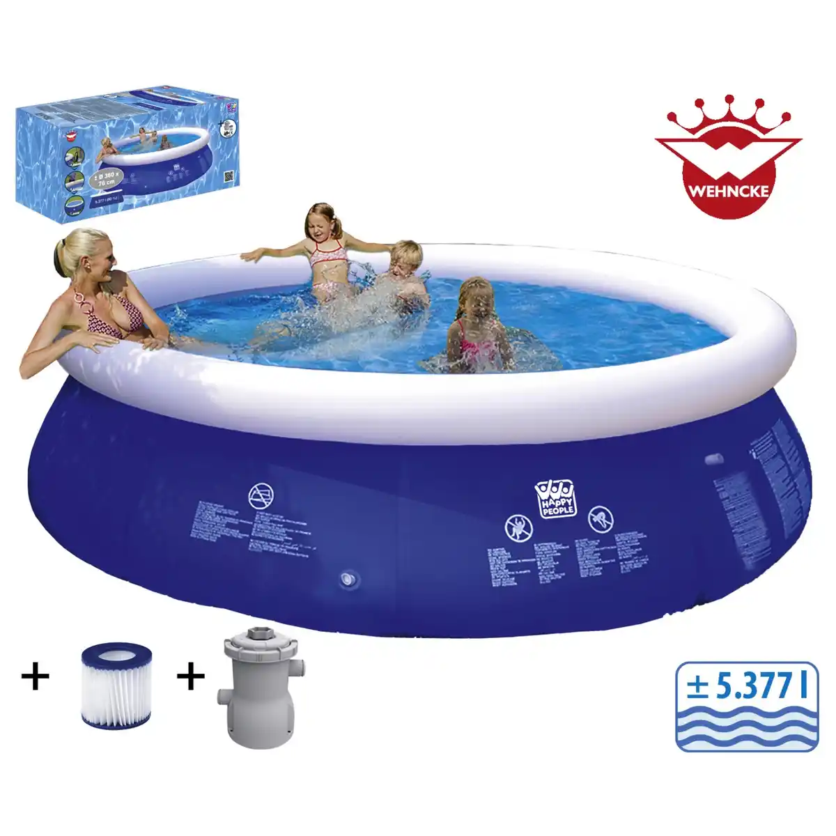 Bild 2 von Rundpool, blau, ØxH: 360 x 76 cm