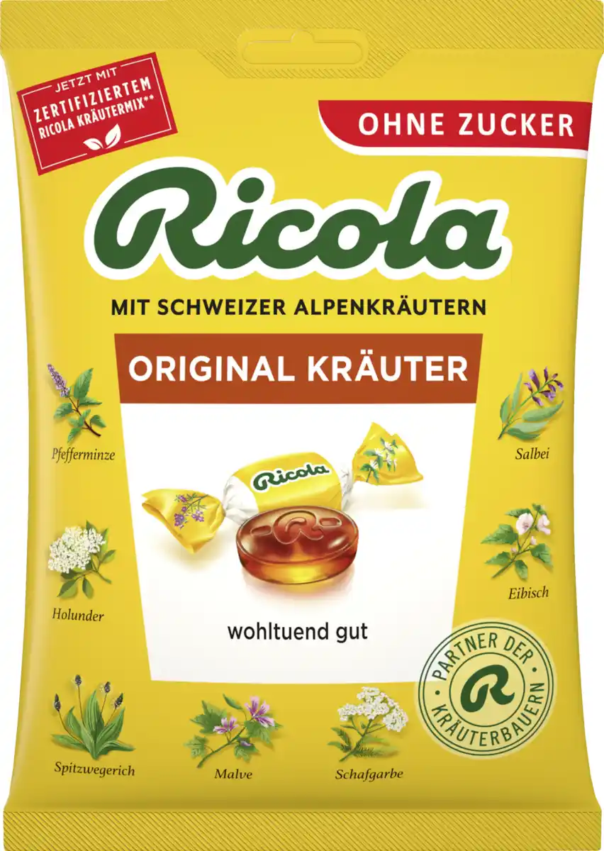 Bild 1 von Ricola Original Kräuter Hustenbonbons (20 Stück), 75 g