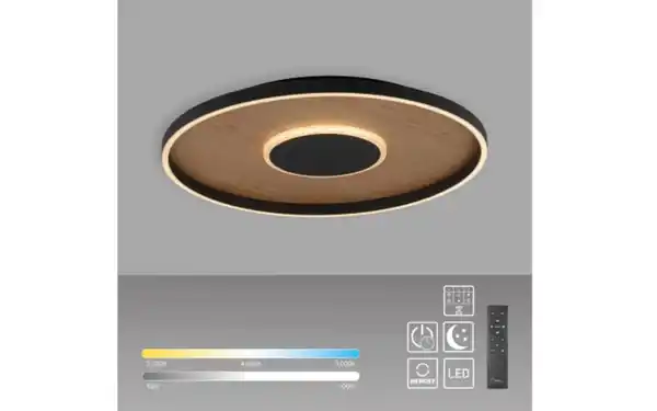 Bild 4 von LED-Deckenleuchte Mondo Famera, holz/schwarz, inkl. CCT und Fernbedienung