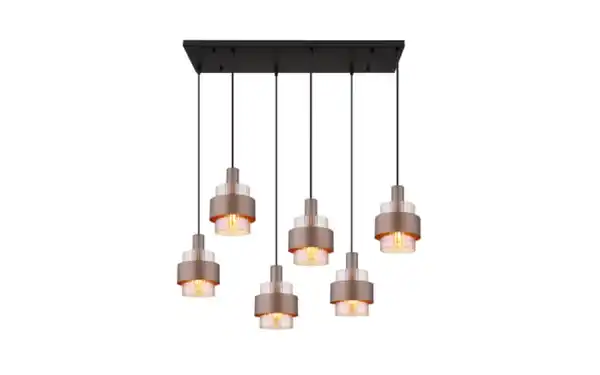 Bild 3 von Pendelleuchte Milley, schwarz/bronze, 6-flammig