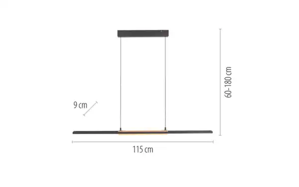 Bild 2 von LED-Pendelleuchte Mondo Famera, holz/schwarz, inkl. CCT und Fernbedienung