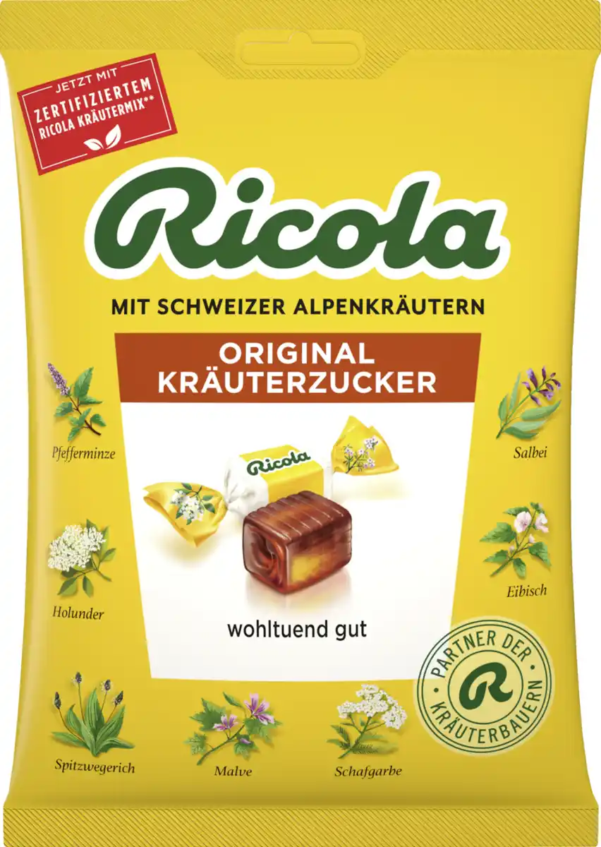 Bild 1 von Ricola Original Kräuterzucker Hustenbonbons (20 Bonbons), 75 g