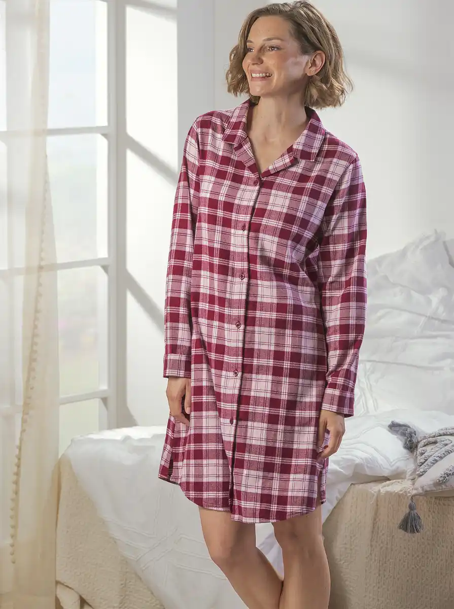 Bild 4 von IDEENWELT Karo-Flanell-Nachthemd Gr. L/XL