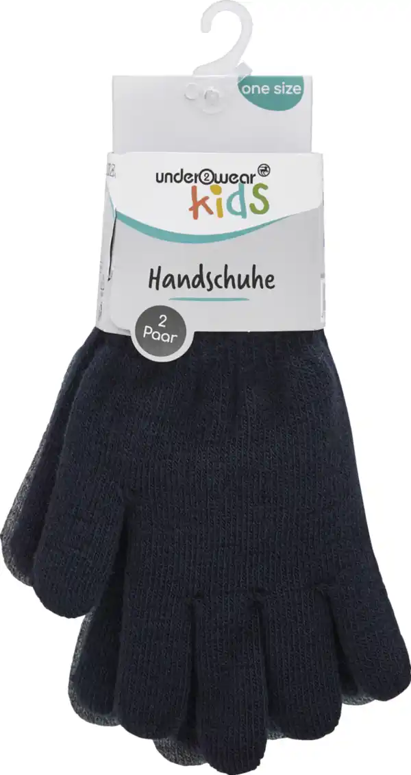 Bild 1 von under2wear kids 2er Pack Strick Handschuhe onesize blau/grau