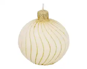 Stumpenkerze novooo, weiß Glitter