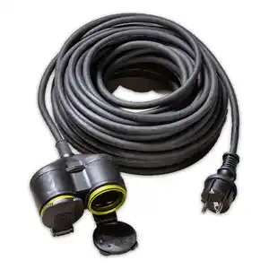 Powertec Electric Verlängerungskabel mit Doppelkupplung 5 m