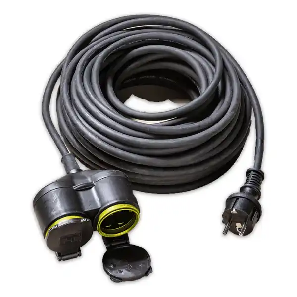 Bild 1 von Powertec Electric Verlängerungskabel mit Doppelkupplung 5 m