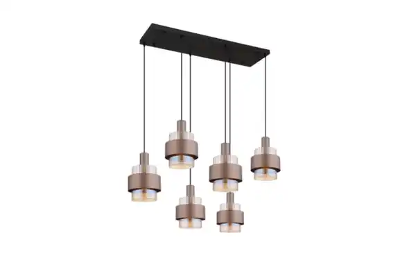 Bild 1 von Pendelleuchte Milley, schwarz/bronze, 6-flammig